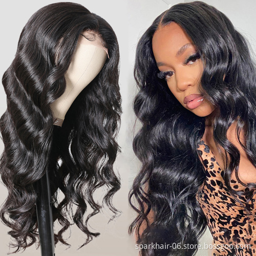 Cheap Human Hair Wigs Transparent Lace Front Closure Body Wave Wig Full Virgin Cuticle Aligned HD Lace Closure Human Hair Wig